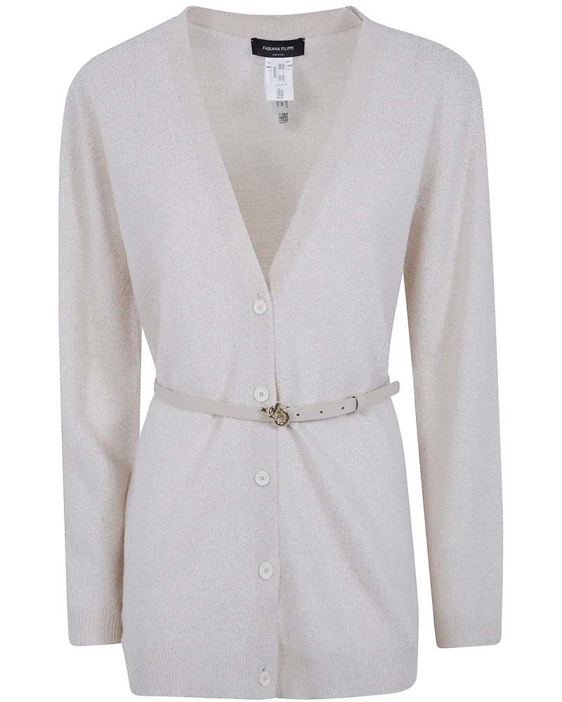 Fabiana Filippi Belted Cardigan Beige