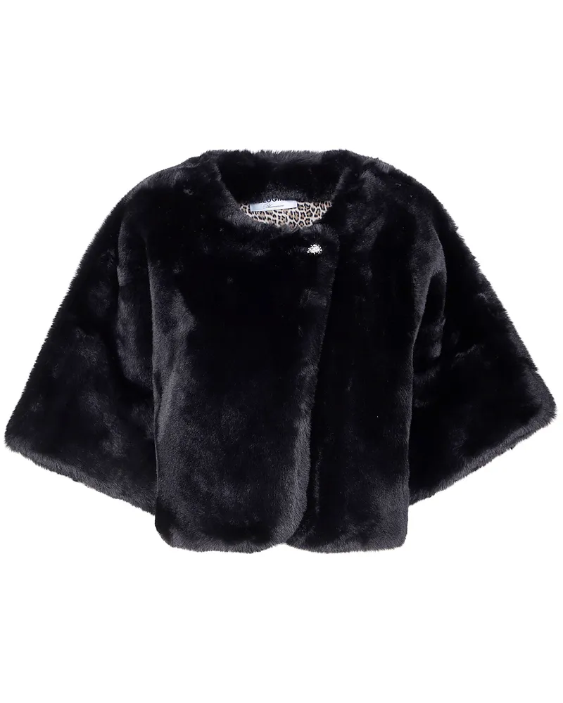 Blumarine Fur Edge With Buttons Cape Black