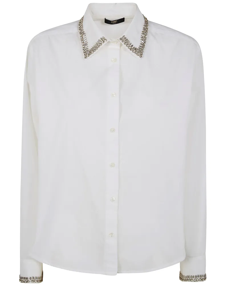 Seventy Popeline Embroidered Stones Shirt White