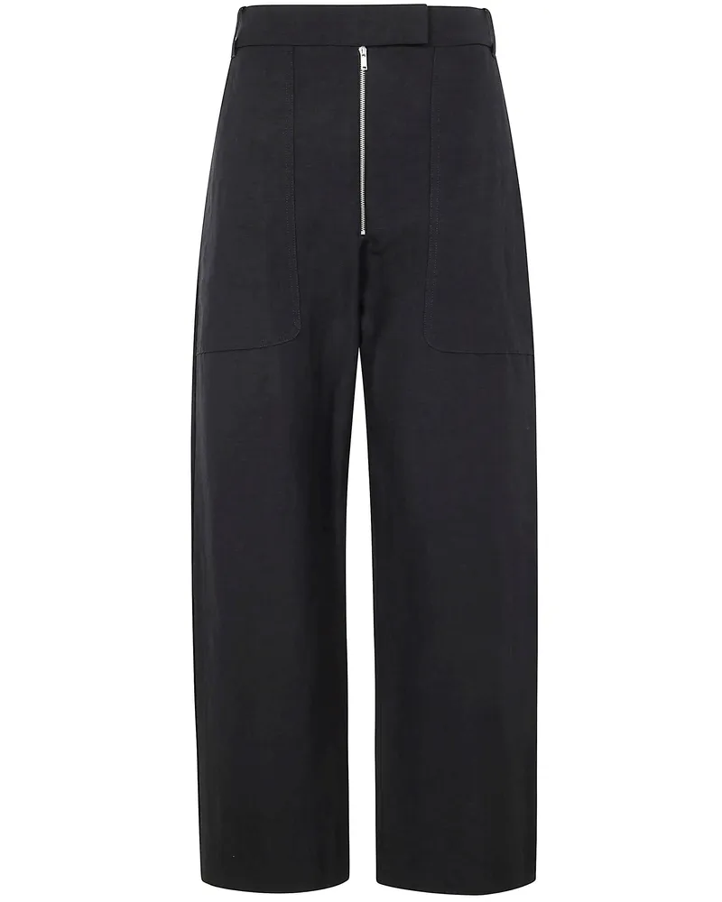 Studio Nicholson Zip Front Wide Leg Pants Black