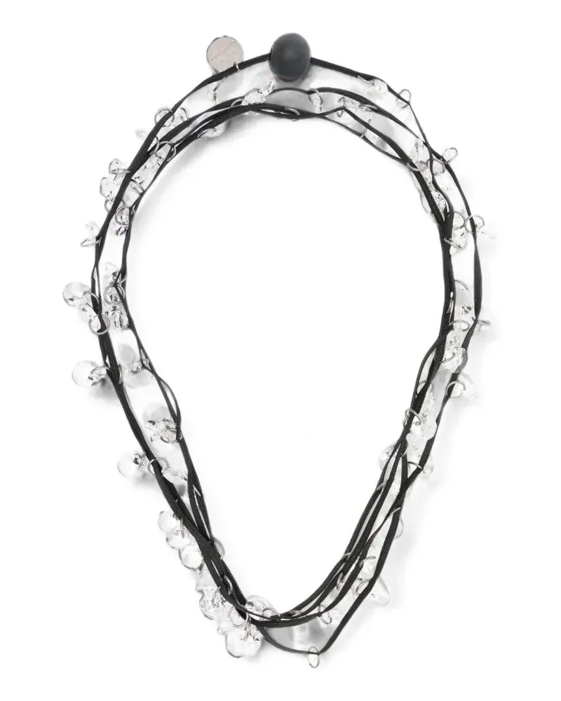 Maria Calderara Necklace Crystal Long "Clear Crystal Long Necklaces Metallic