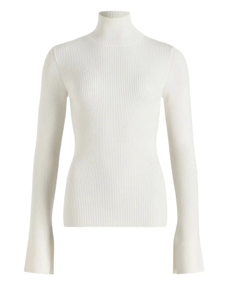 Patou Sweater Rib Turtle Neck Jumper White