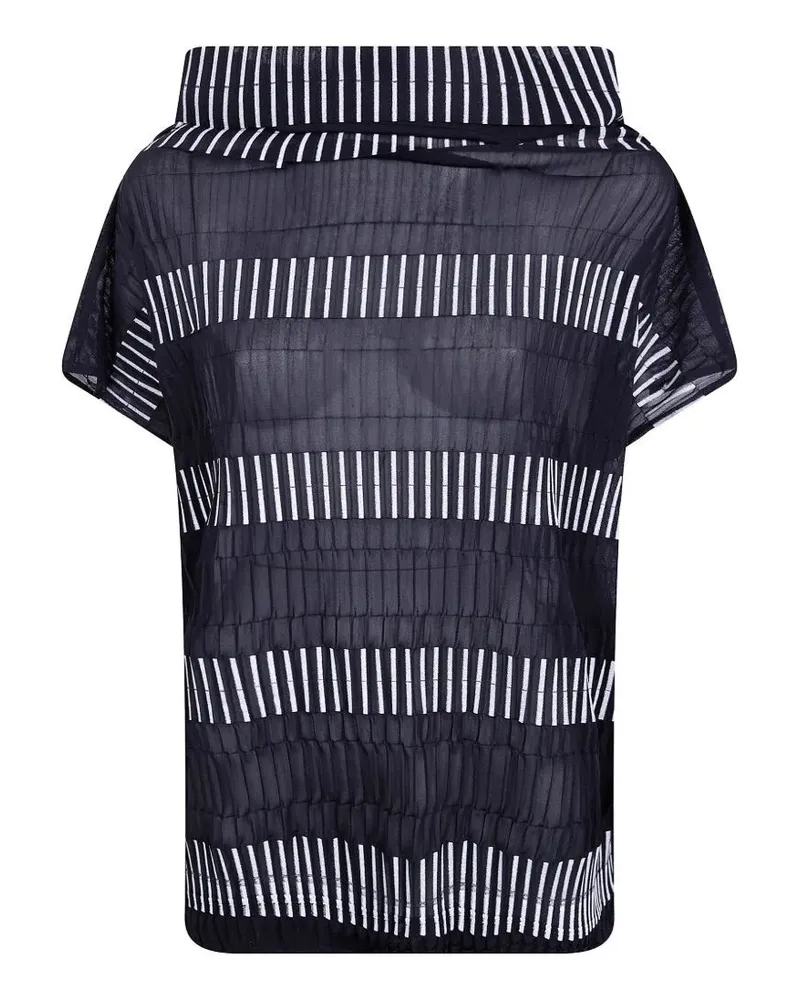 Pier Antonio Gaspari Trompe" Plisse Top Black