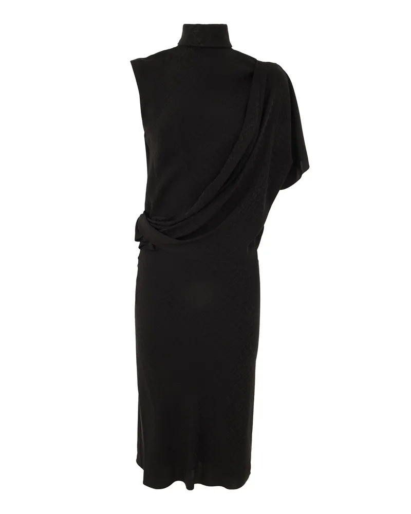 Celine Asymmetric Long Dress Black