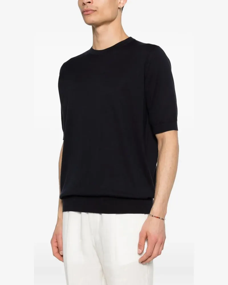 John Smedley Kempton" Crewneck Short Sleeves T-Shirt Blue