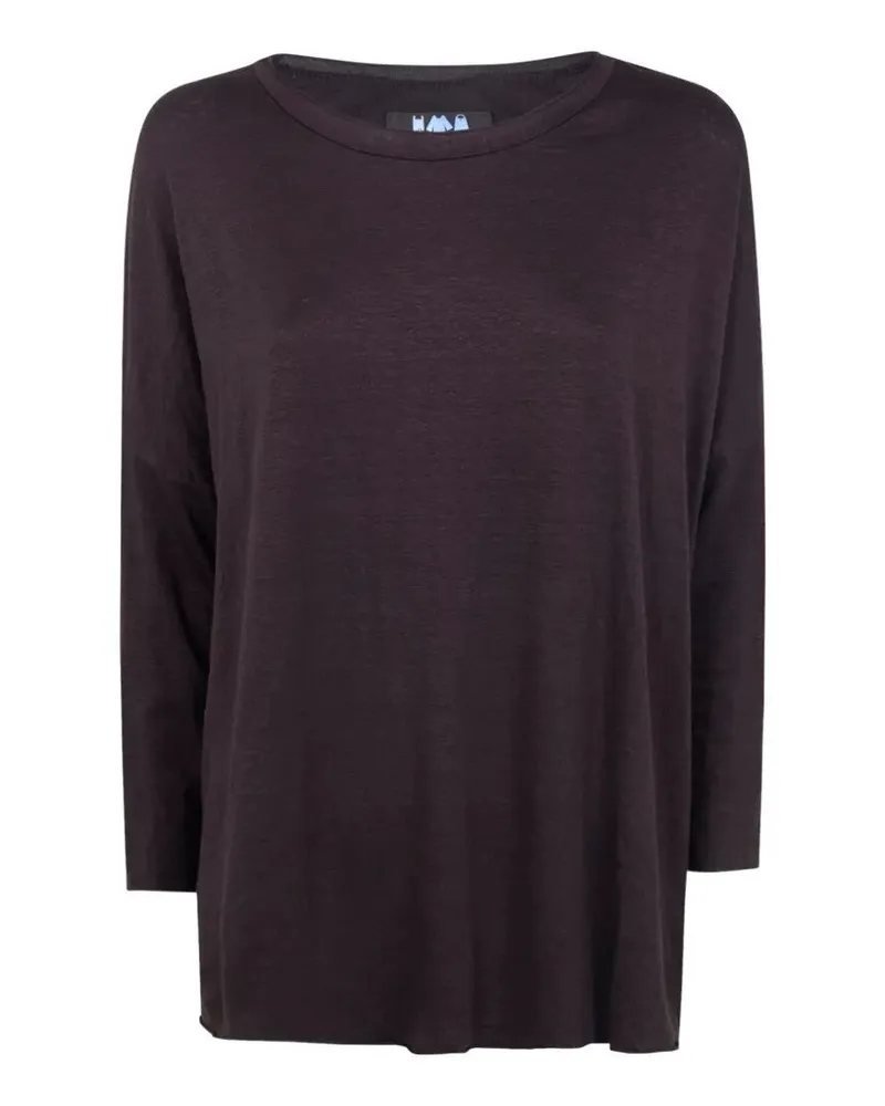 LABO.ART LABO. ART "Ata" Lieto Linen Round Neck Sweater Brown