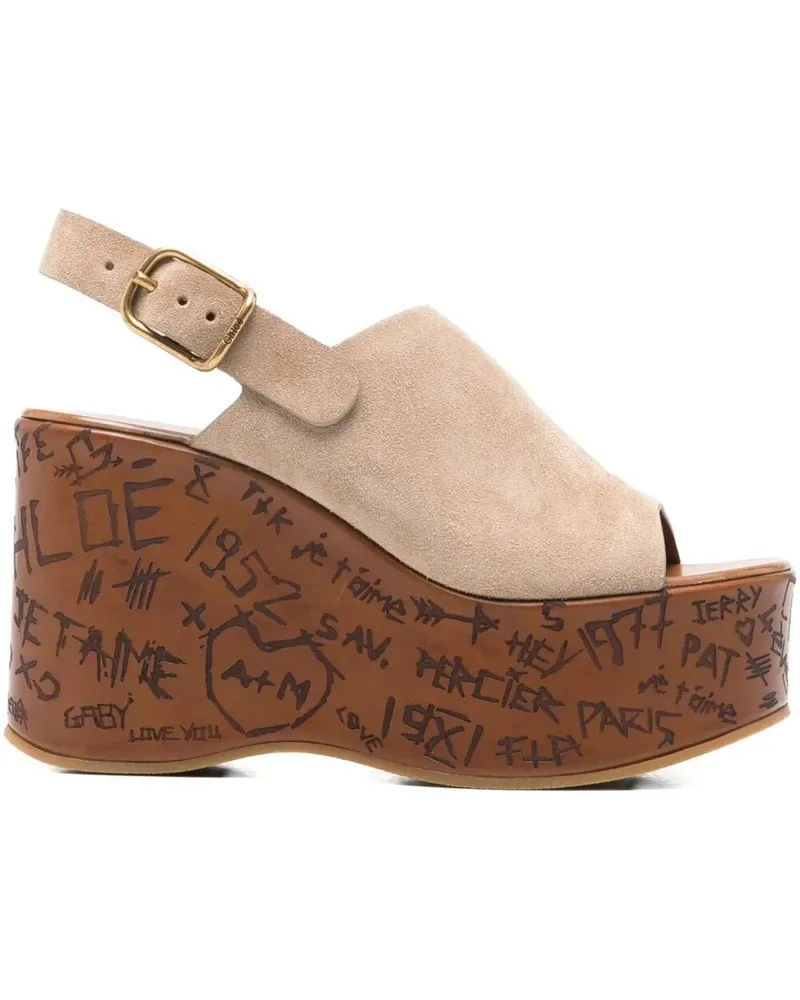 Chloé Maxime" High Wedge Beige