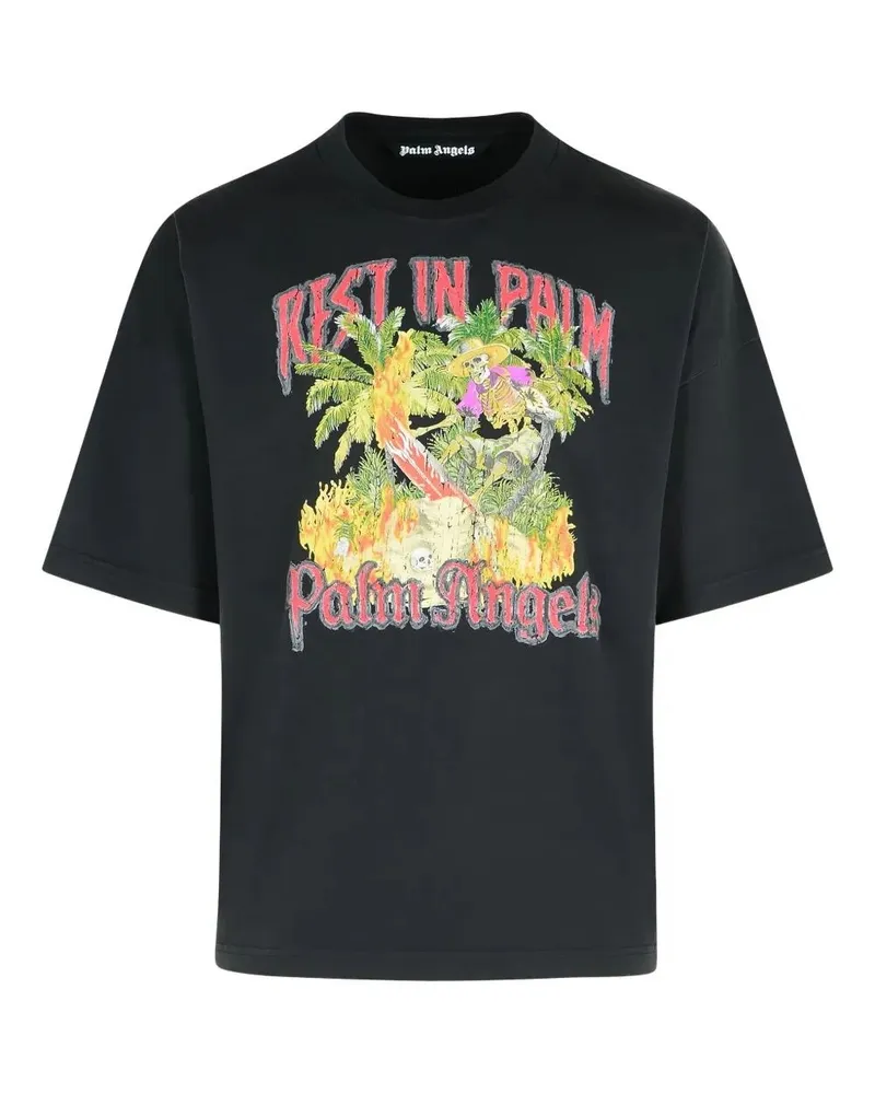 Palm Angels Rest In Palm Loose" Short Sleeves T-Shirt Black