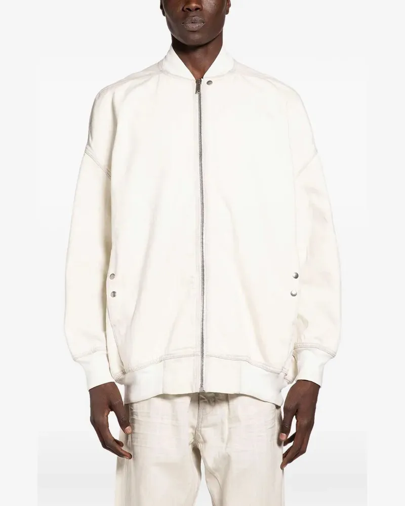 DRKSHDW by Rick Owens Jumbo Flight" Denim Bomber Jacket White