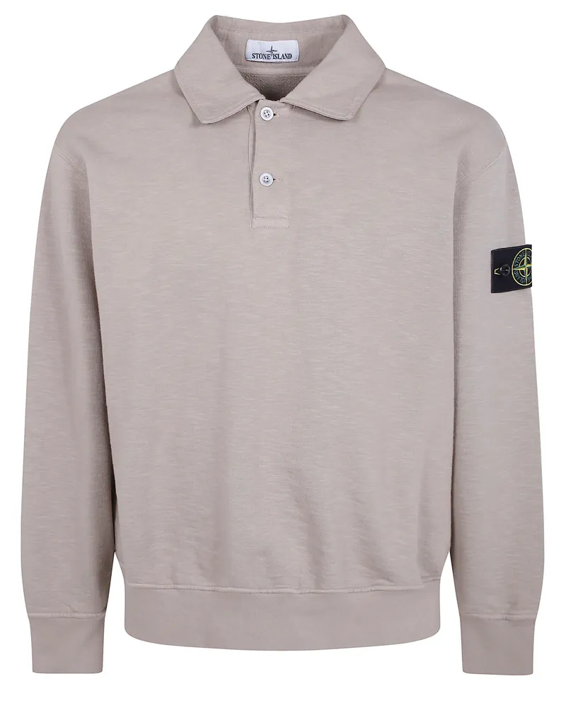 Stone Island Long-Sleeved Polo Shirt Beige