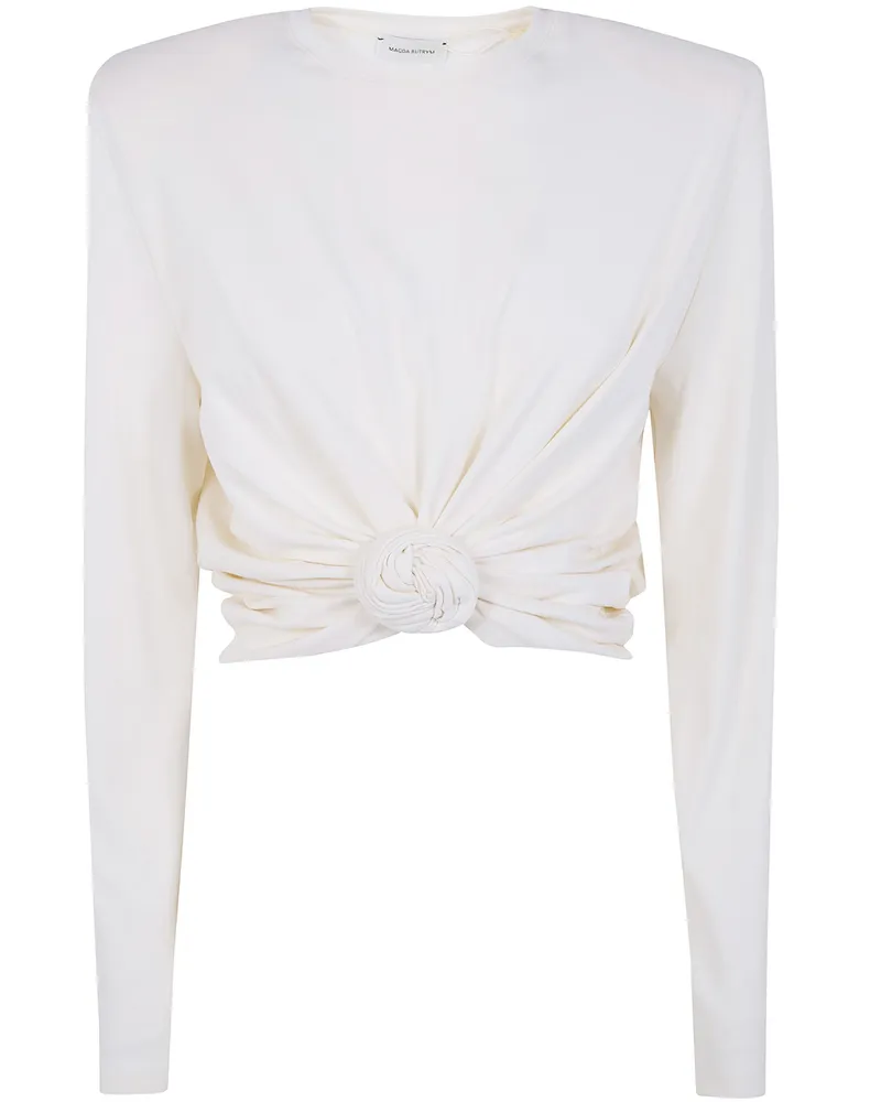 Magda Butrym Twist Long Sleeves Top Beige