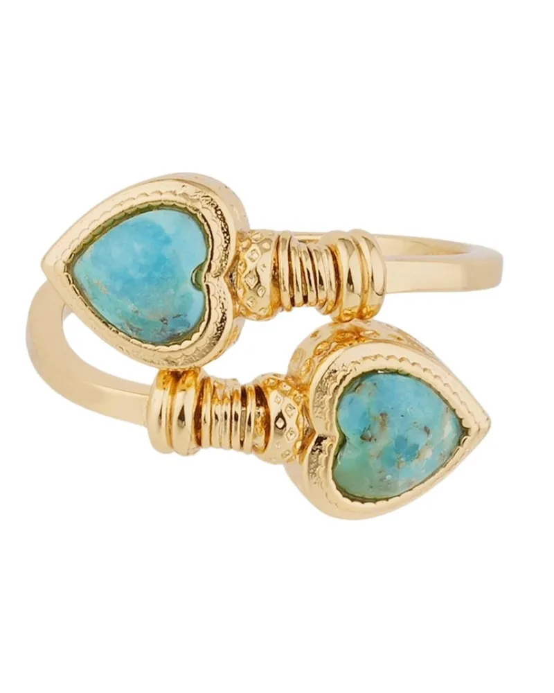 Gas Bijoux Ring With Blue Stones "Duality Amore Metallic