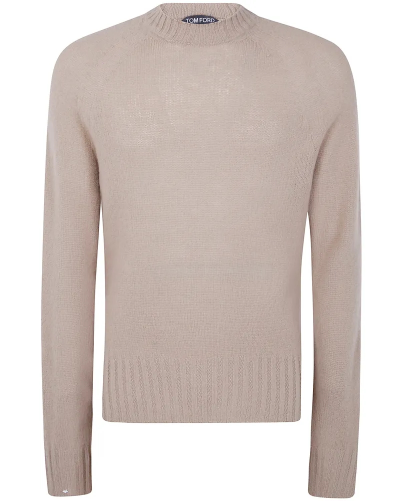 Tom Ford Sweater Seamless Brushed Cashmere Ls Crew Neck Brown