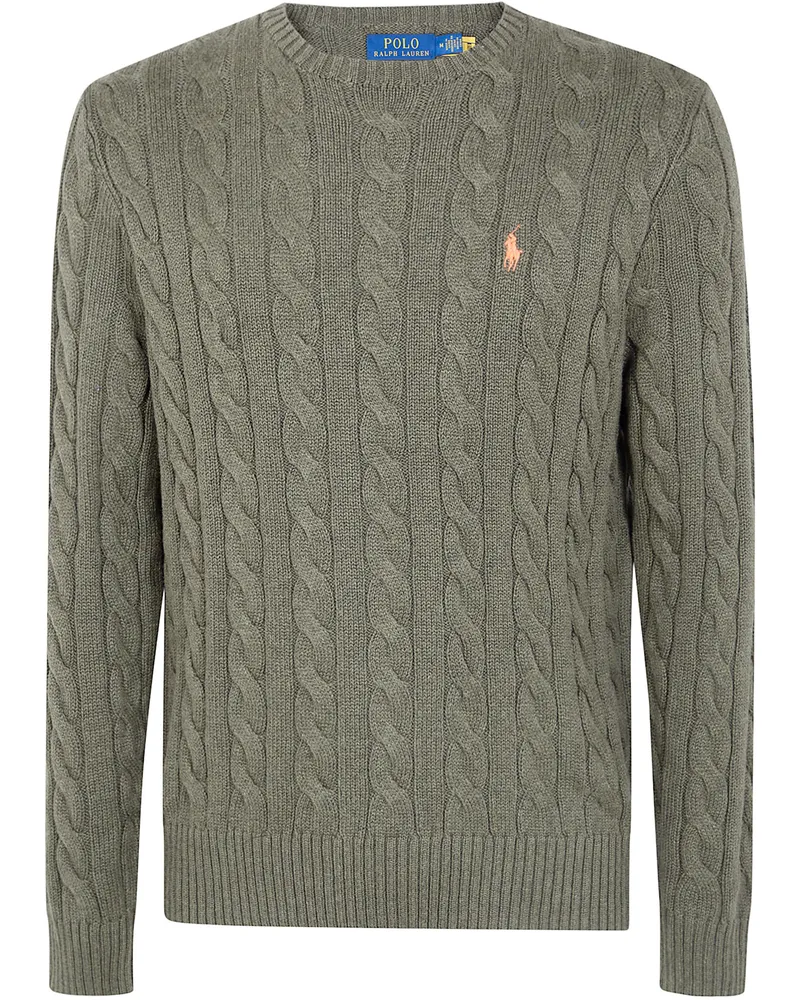 Ralph Lauren Long Sleeves Round Neck Rib Sweater Green