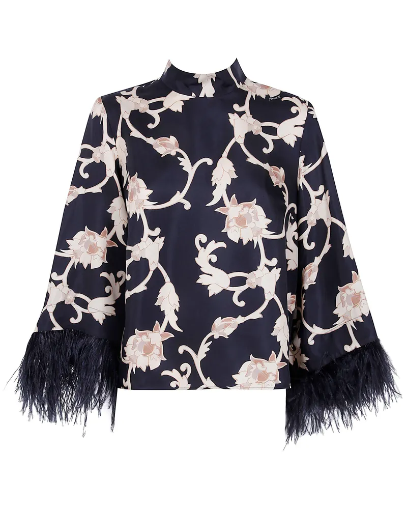 La DoubleJ Top With Feather Details "Make An Exit Black