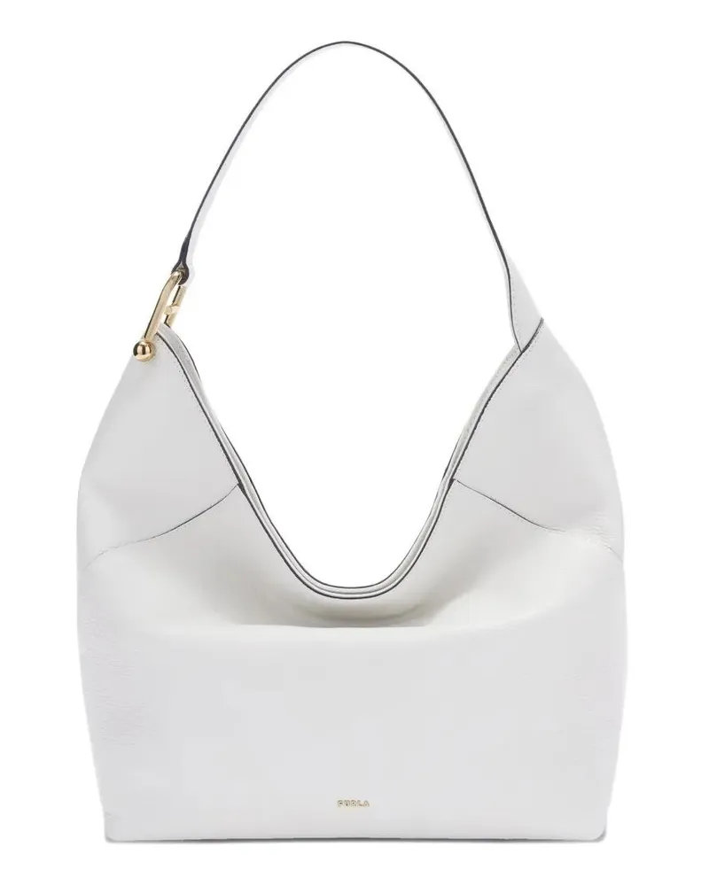 Furla Furla Lara" Eracle Print Leather Large Hobo Bag White