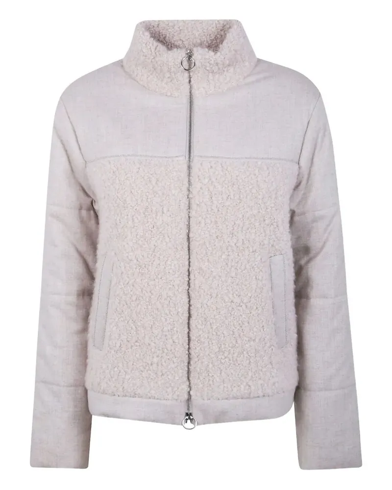 D.EXTERIOR D. EXTERIOR Soft Flanel Boucle Jacket White