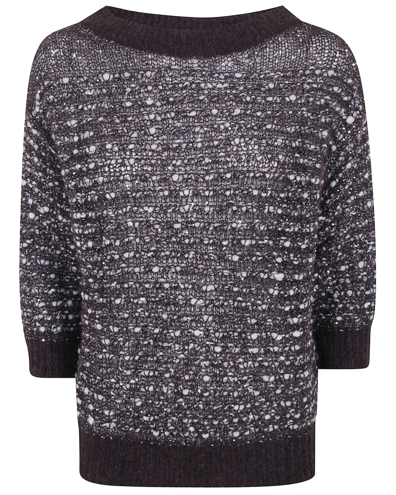 D.EXTERIOR D. EXTERIOR Sweater Boat Neck "Crystals Brown