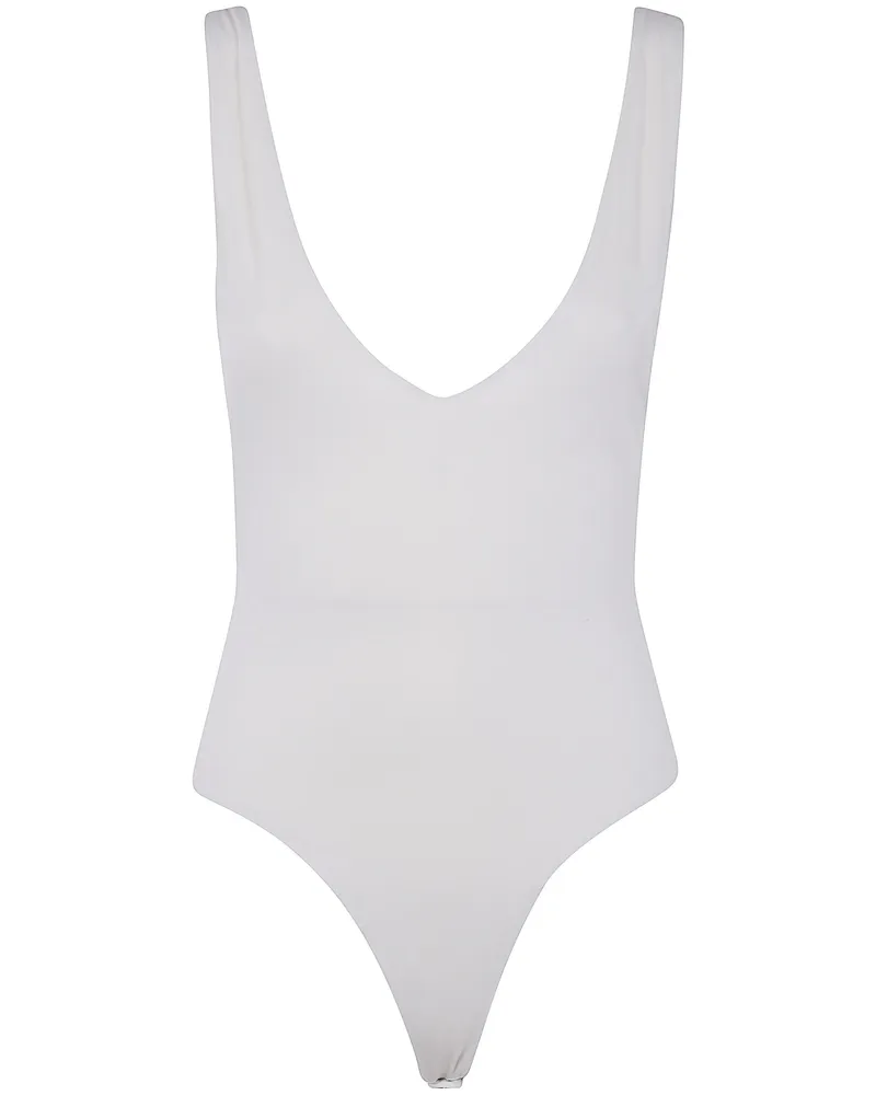 Entire Studios V Neck Bodysuit White