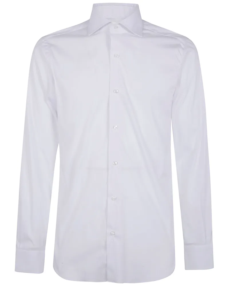 BARBA Classic" Popeline Stretch Shirt White