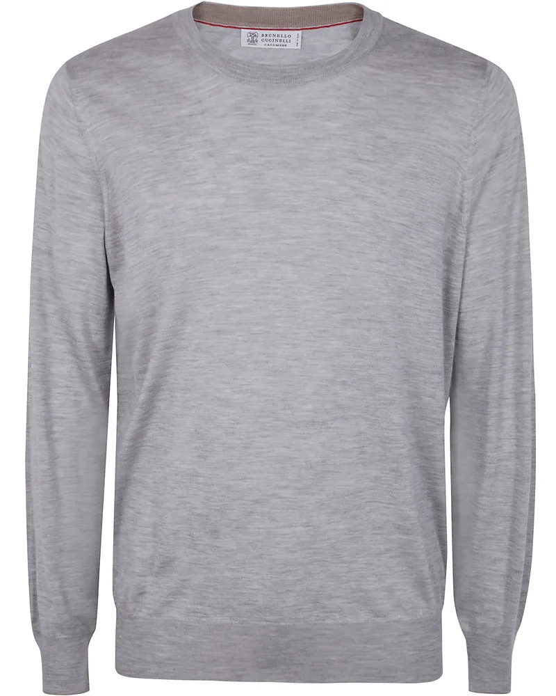 Brunello Cucinelli ROUND NECK SWEATER Gray