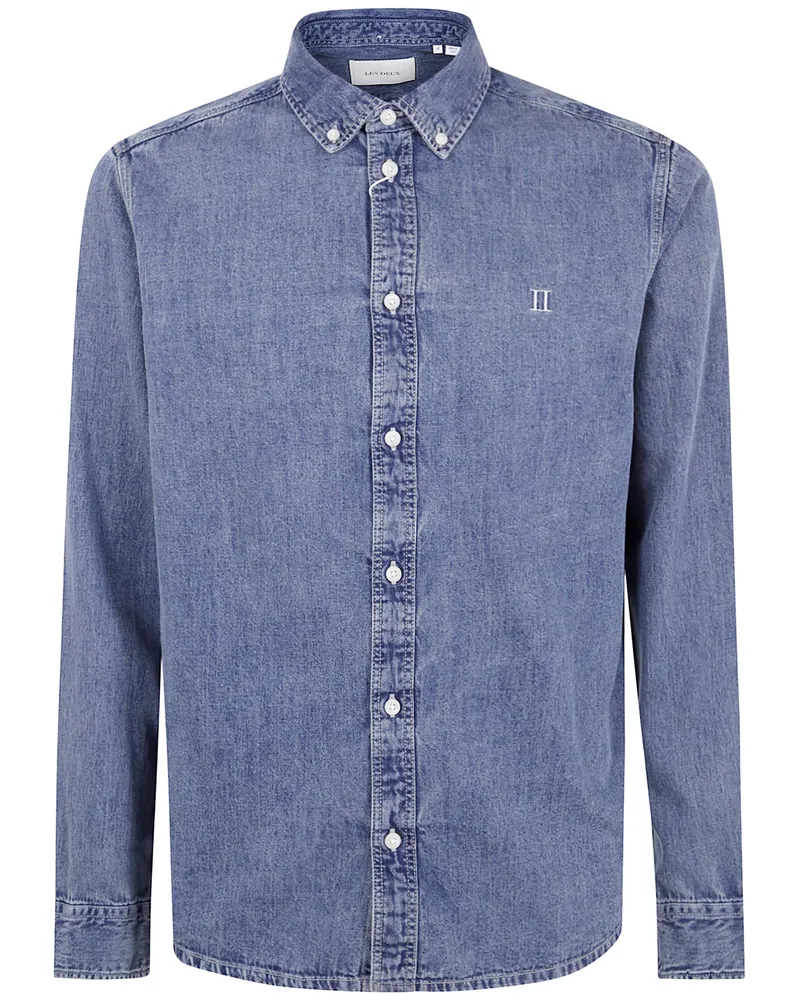 LES DEUX Konrad Denim Shirt Blue