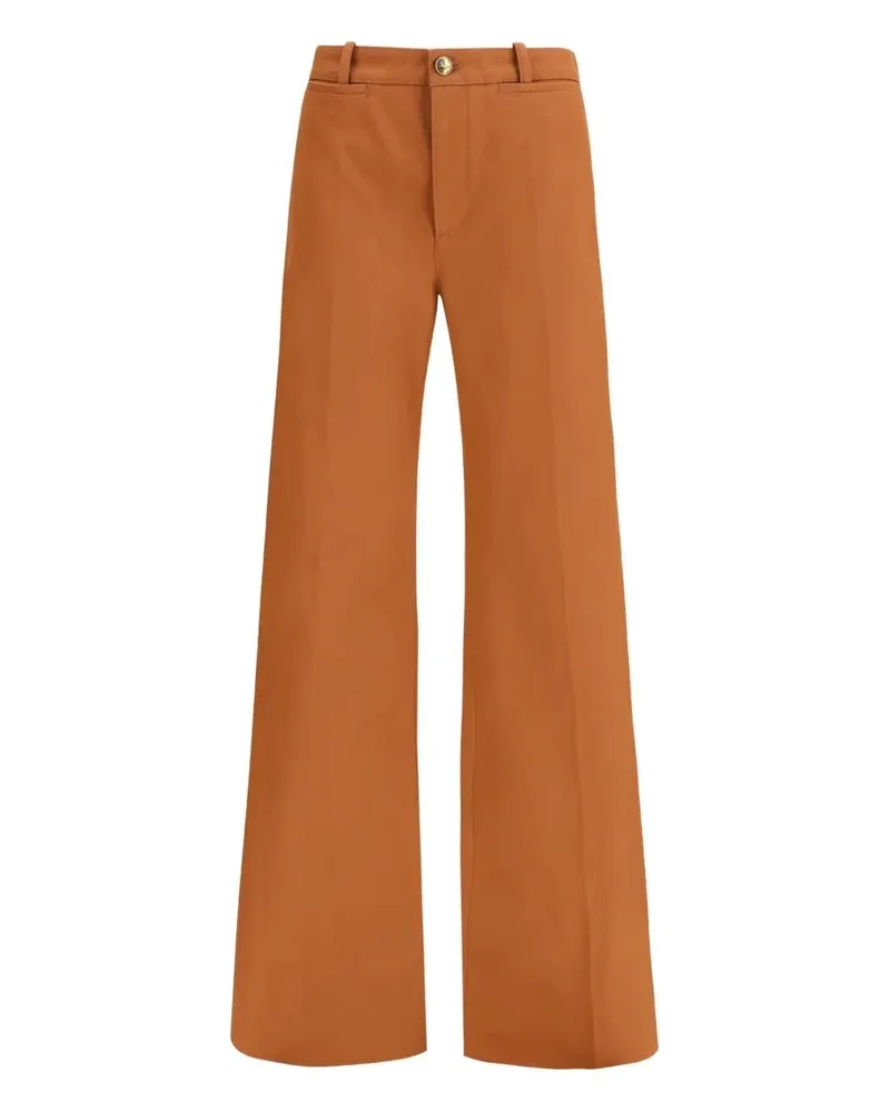 Chloé High Waisted Flared Leg Trousers Brown