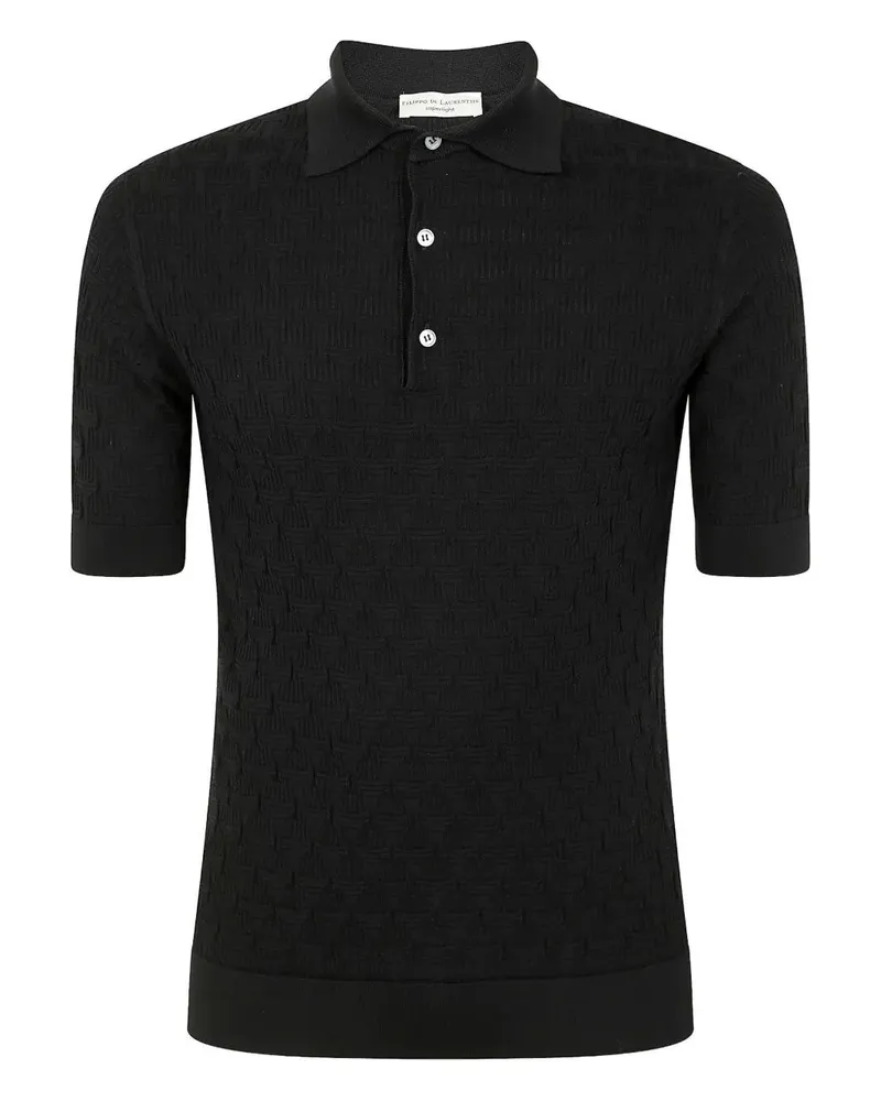 Filippo de Laurentiis Short Sleeves Polo Shirt Black