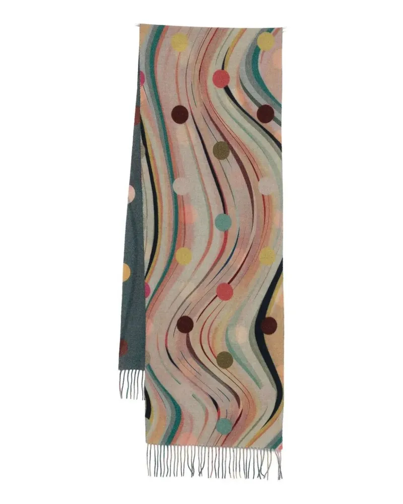 Paul Smith Women Scarf "Polka" Swirl Blue