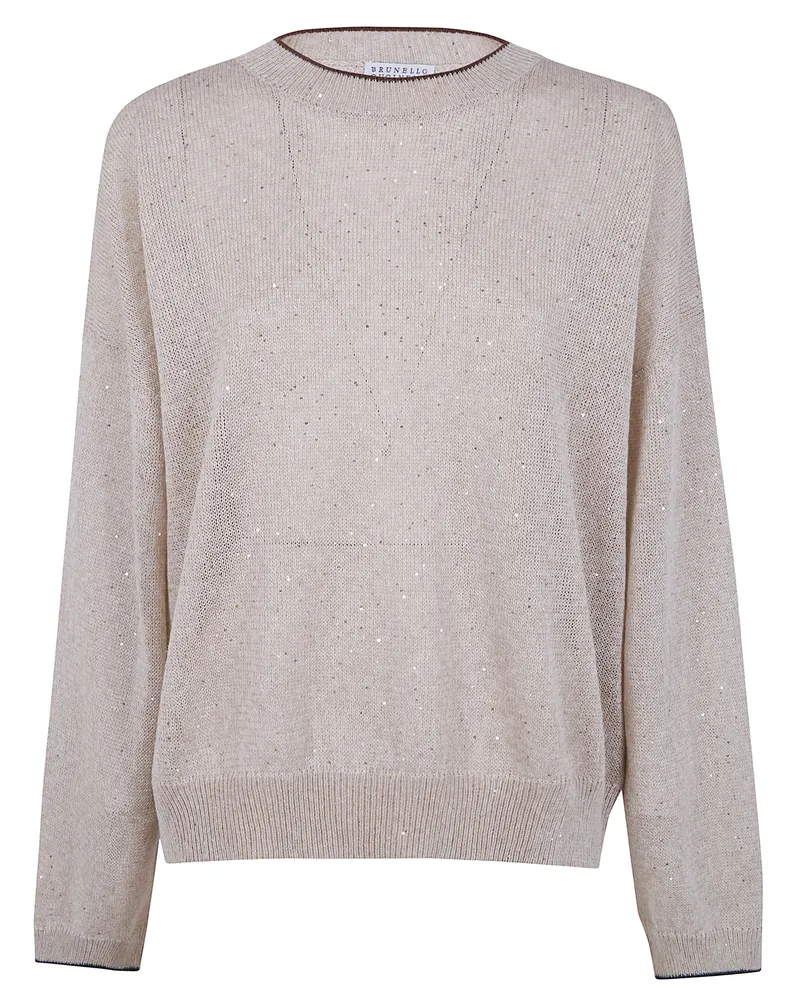 Brunello Cucinelli Round Neck Sweater Beige