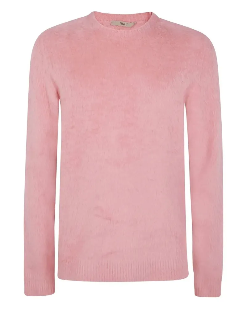 Nuur Long Sleeves Pressed Gauze Round Neck Sweater Pink
