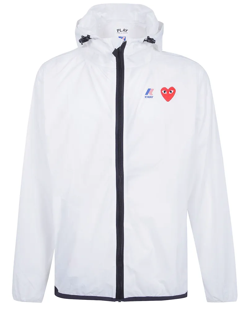 Comme des Garçons Jacket Full Zip Red Emblem White