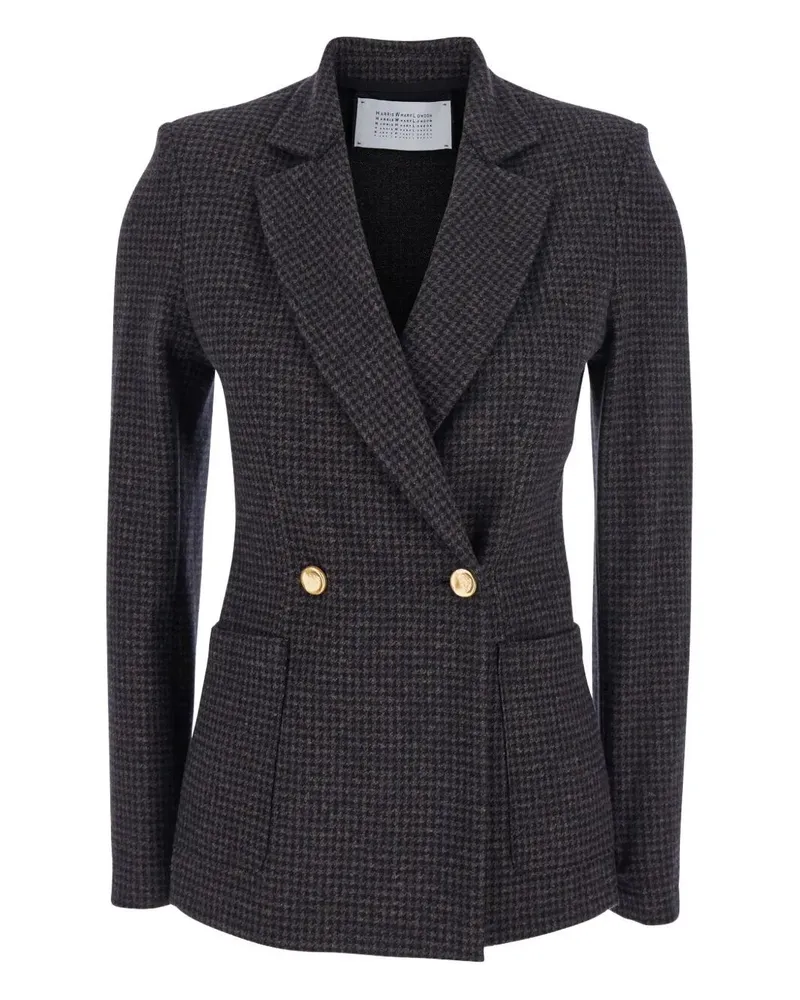 Harris Wharf London Women Double Breasted Blazer With Shoulder Pads Pa Brown