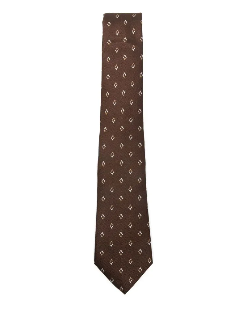 Emporio Armani Rhombus Tie Brown