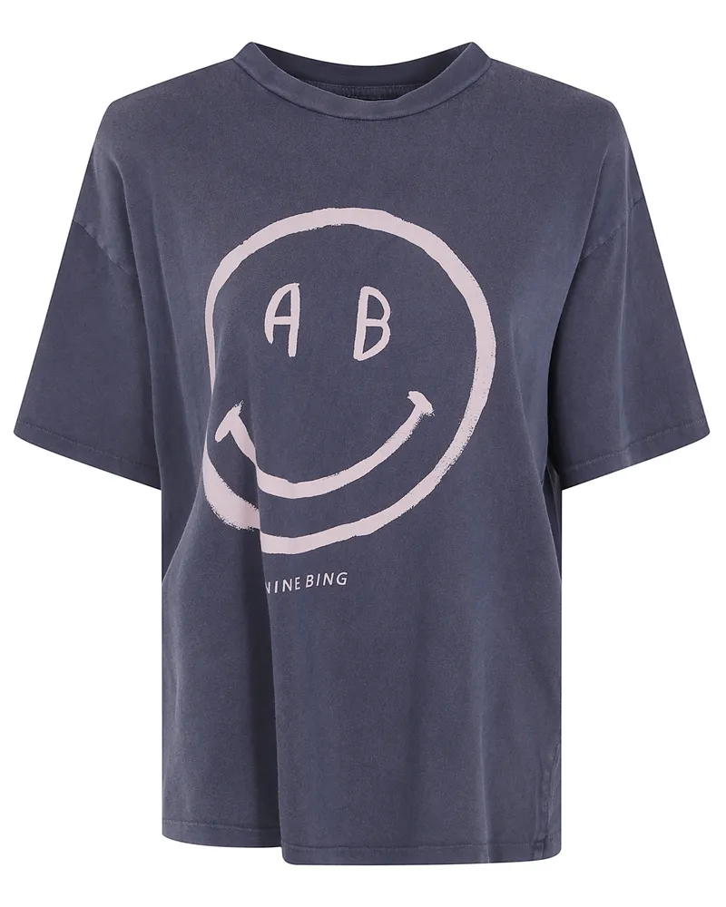 Anine Bing T-Shirt Smiley "Cade Gray