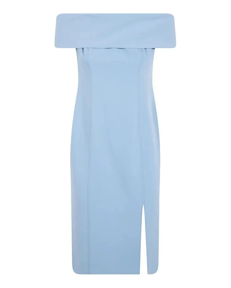 Ralph Lauren Woven "Bodycon" Midi Dress Blue