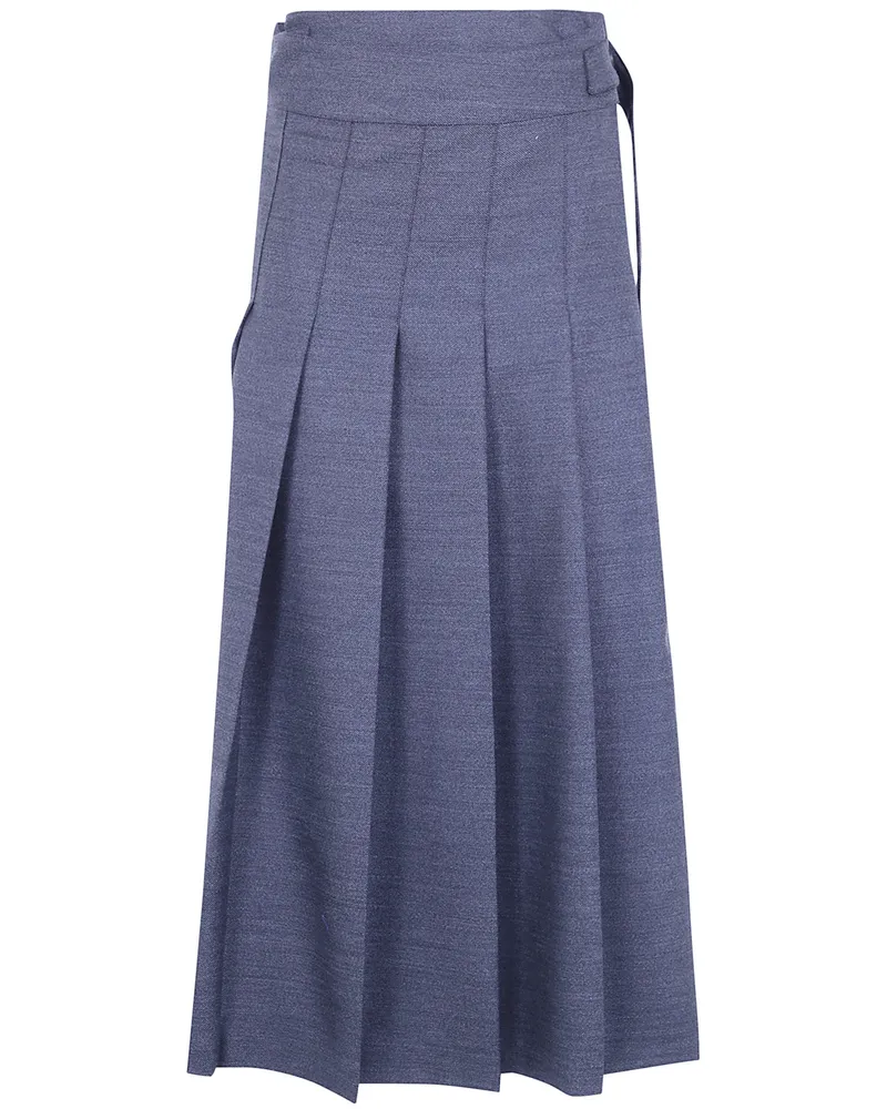 Róhe Skirt Pleated Wrap "Dark Grey Melange Gray