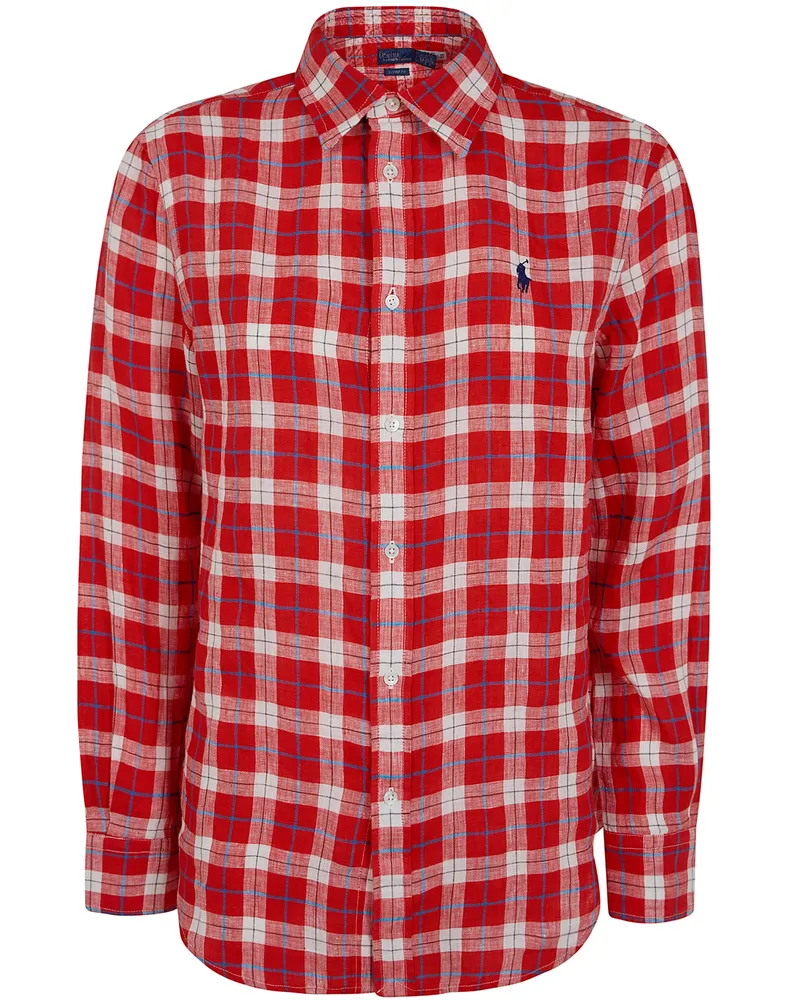 Ralph Lauren Classic Long Sleeves Button Front Shirt Red