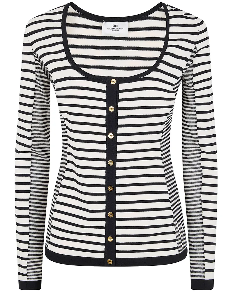 Elisabetta Franchi Tricot Squared Neck Sweater Black