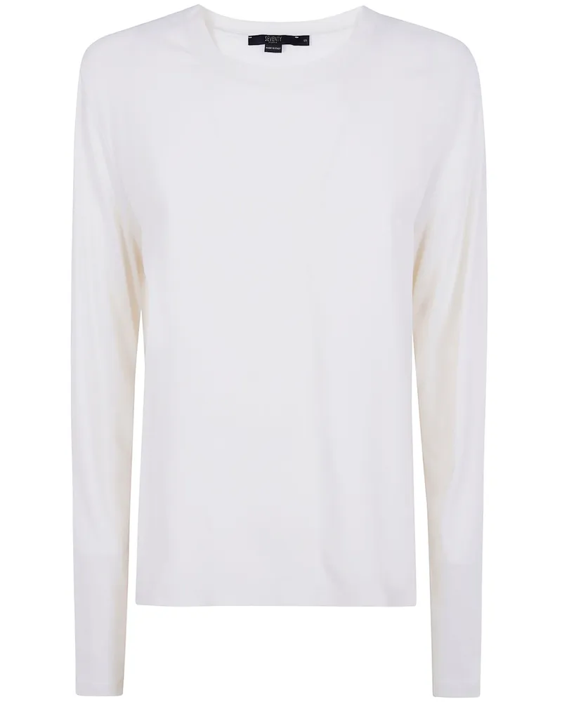 Seventy Sweater Round Neck "Jersey Crepe White