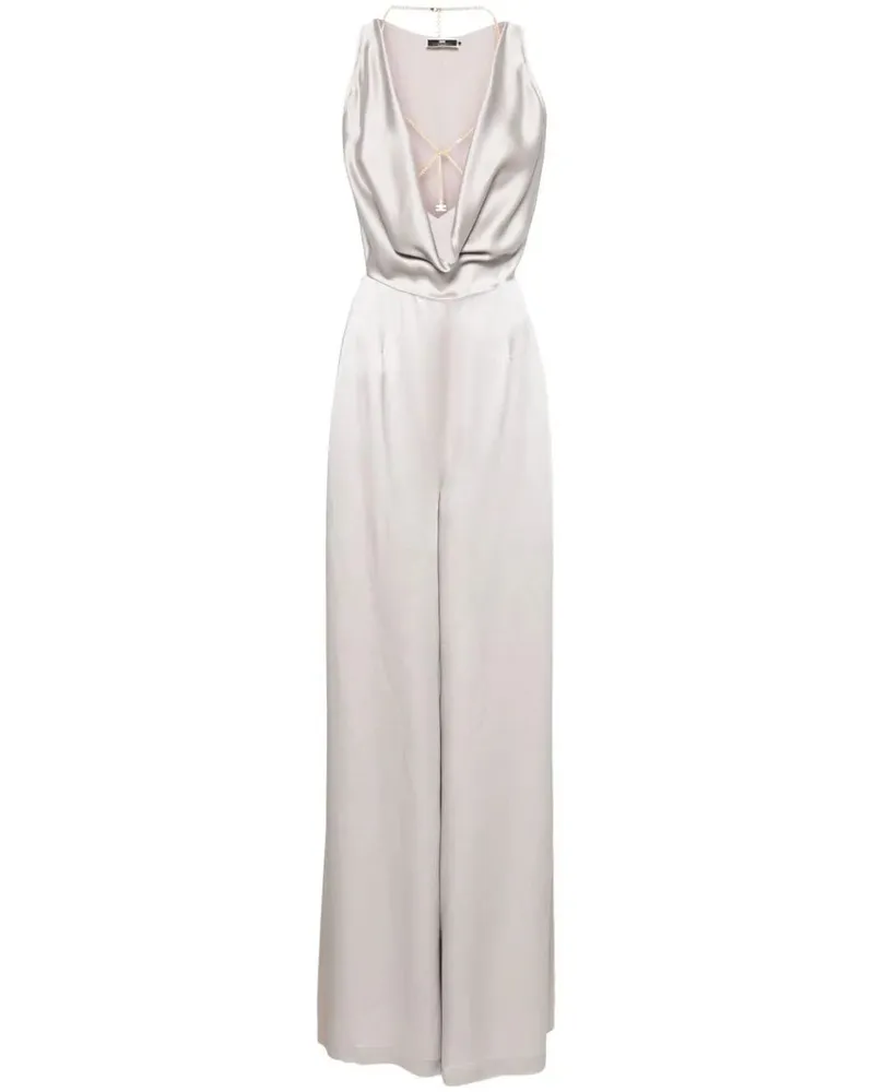 Elisabetta Franchi Sleeveless Jumpsuit Gray