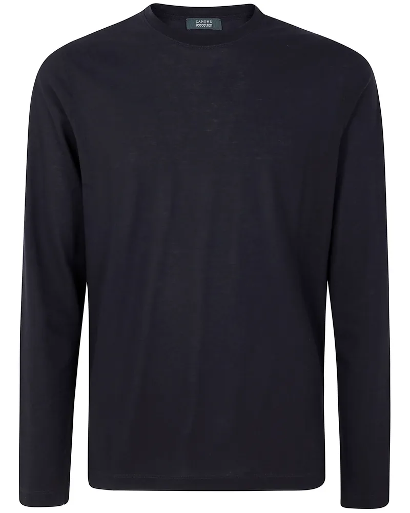 Zanone Long Sleeves Classic T-Shirt Black