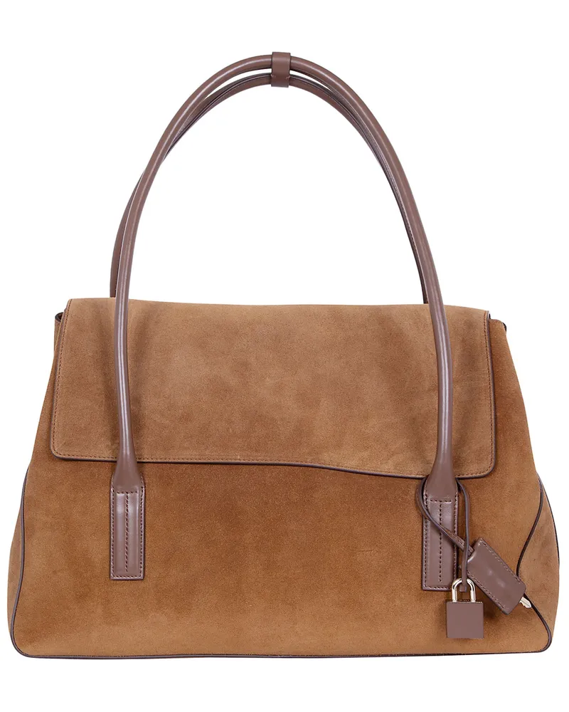 Tom Ford Shoulder Bag Large "Suede Calf Smooth Calf Brown