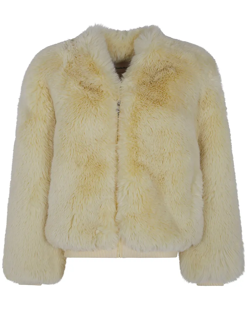 FRANKIE Shop Jacket Faux Fur Collarless "Senna Yellow
