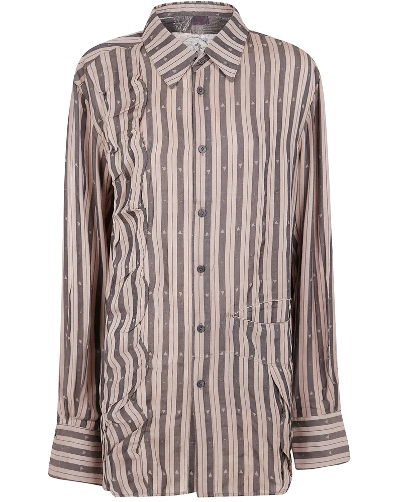 Ziggy Chen Wave-Shaped Stripe Shirt Multi