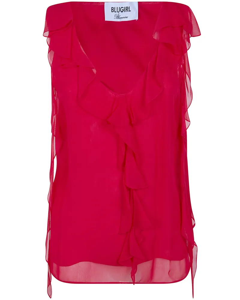 Blumarine Georgette Blouse Red