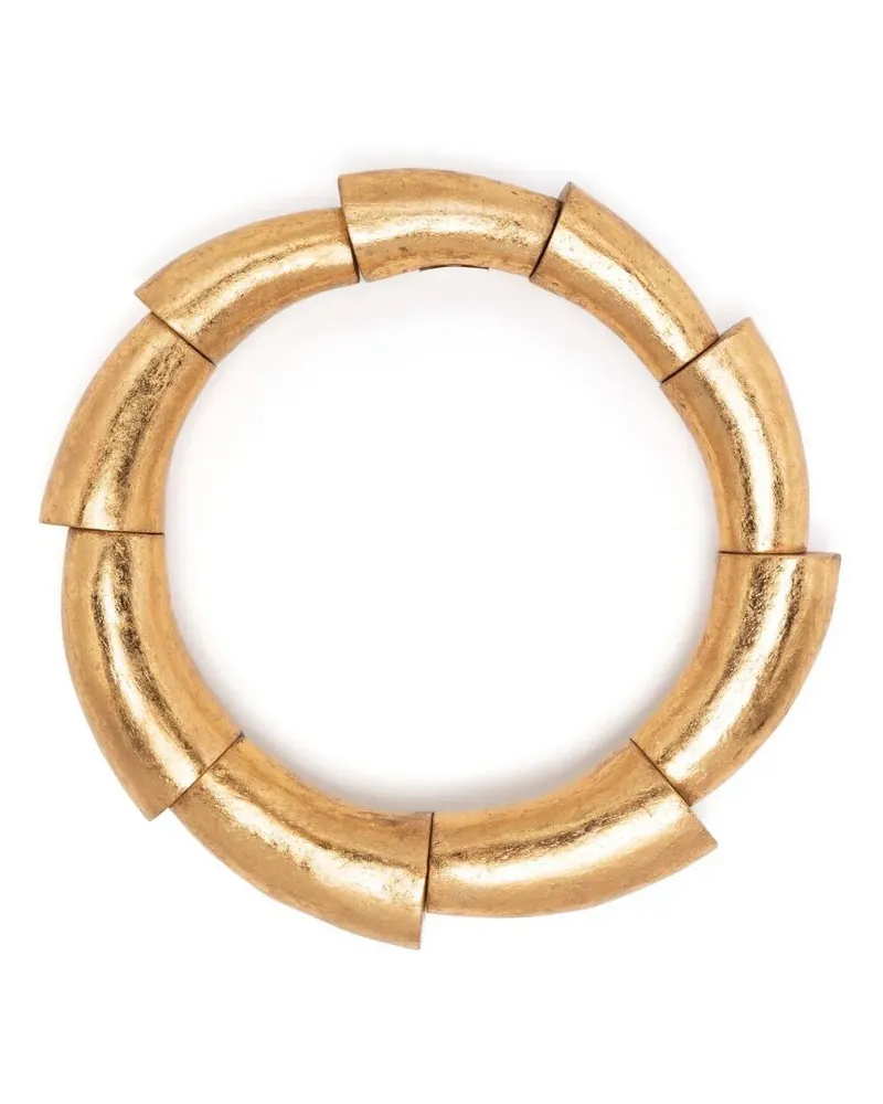 Monies Necklace Wood "Goldfoil Metallic