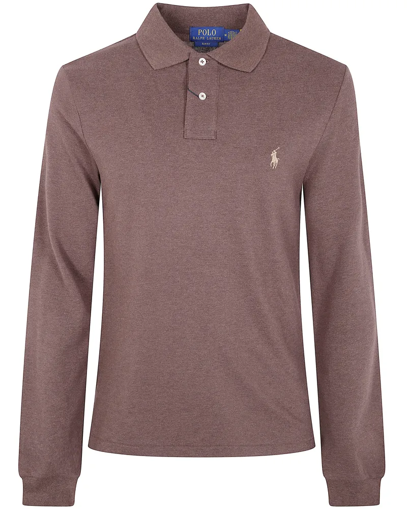 Ralph Lauren Long Sleeve Knit Polo Shirt Brown