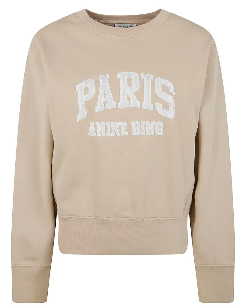 Anine Bing Harry' Shrunken Sweatshirt Paris Beige