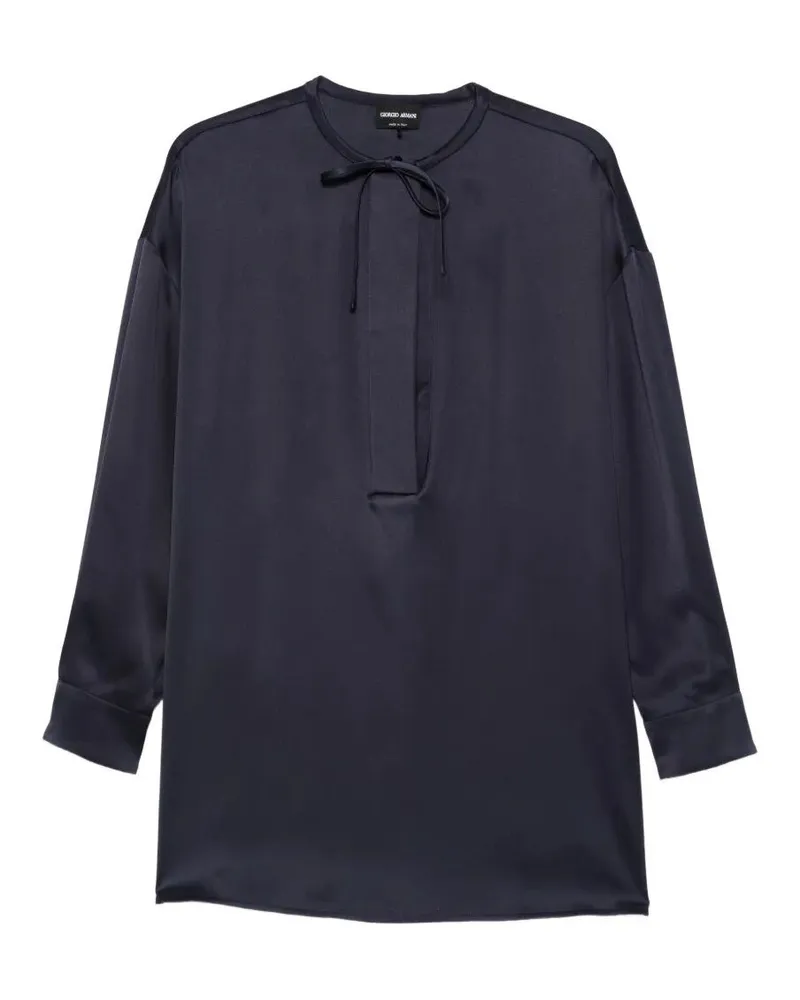 Giorgio Armani Classic Silk Shirt Blue